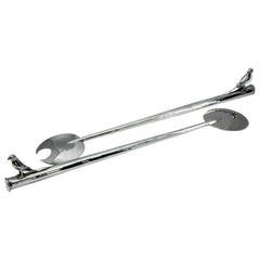 Modernist Pair of Pheasant Silver Plate Salad Servers 3