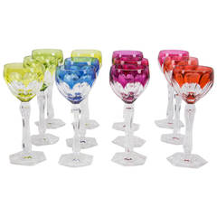 Set of 12 Val Saint Lambert Wine Glasses, circa 1950s 8