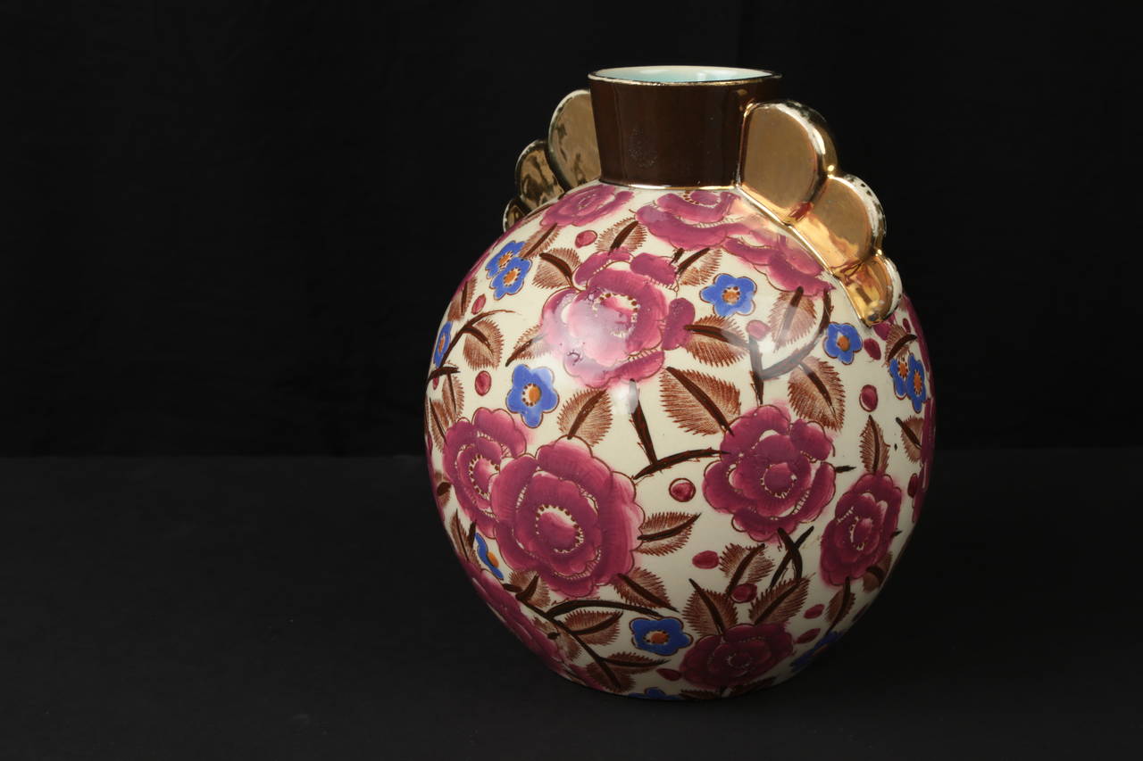Art Deco Boch Freres Pottery Vase, Belgium, circa 1920 La Louviere, Belgium  at 1stDibs
