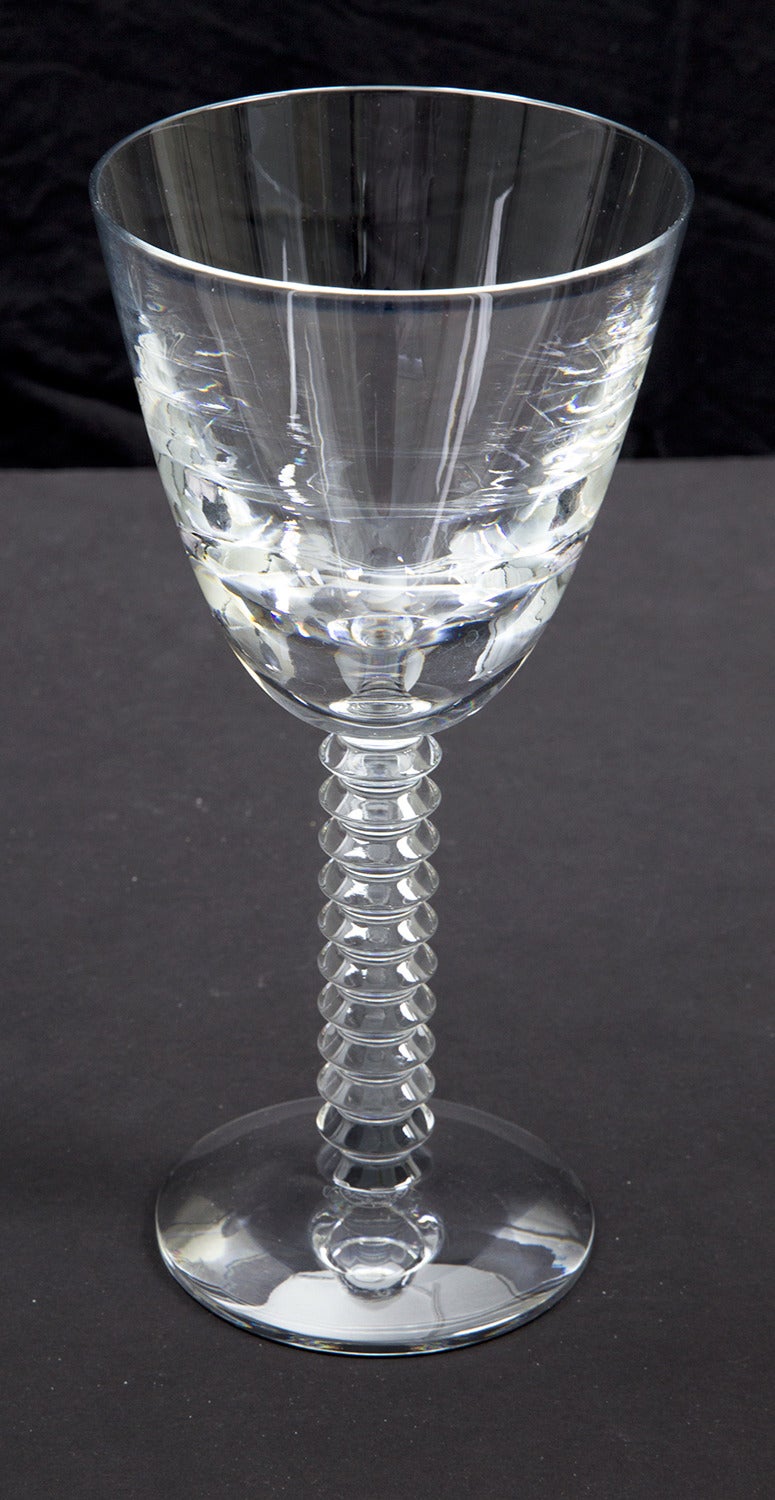 French 36 Baccarat Crystal Glasses in Lalande Pattern