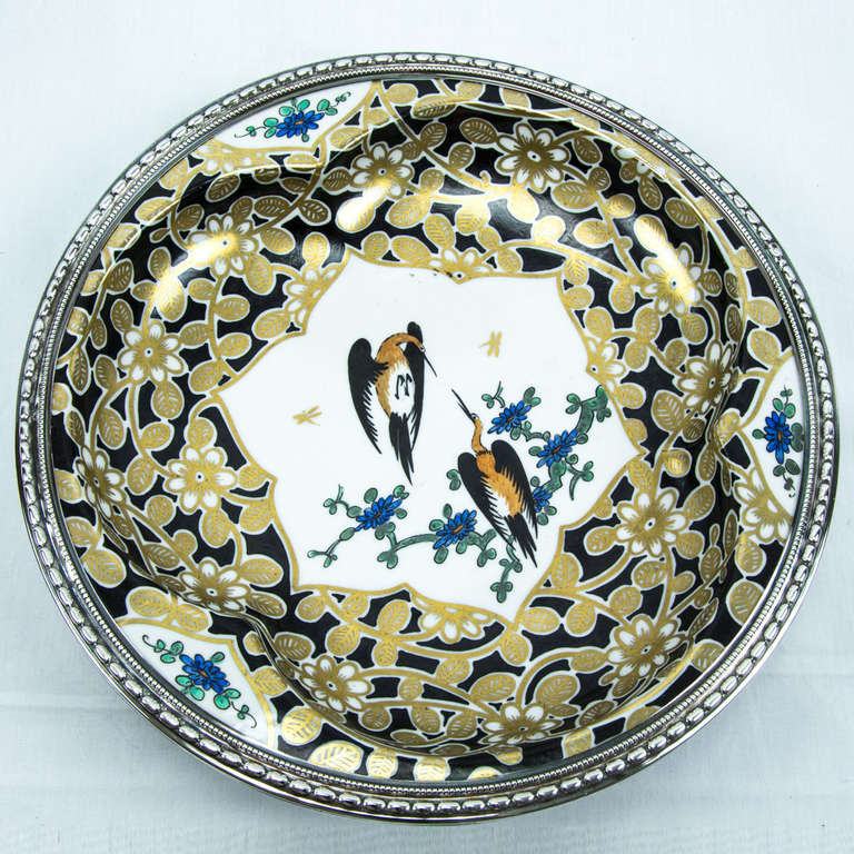 Victorian Samson 19th Century Porcelain Serving Dish and Four Dessert Plates France