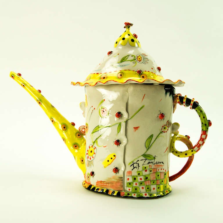 Figular Porcelain Statement Teapot Signed Irina Zaytceva In Excellent Condition In Montreal, QC