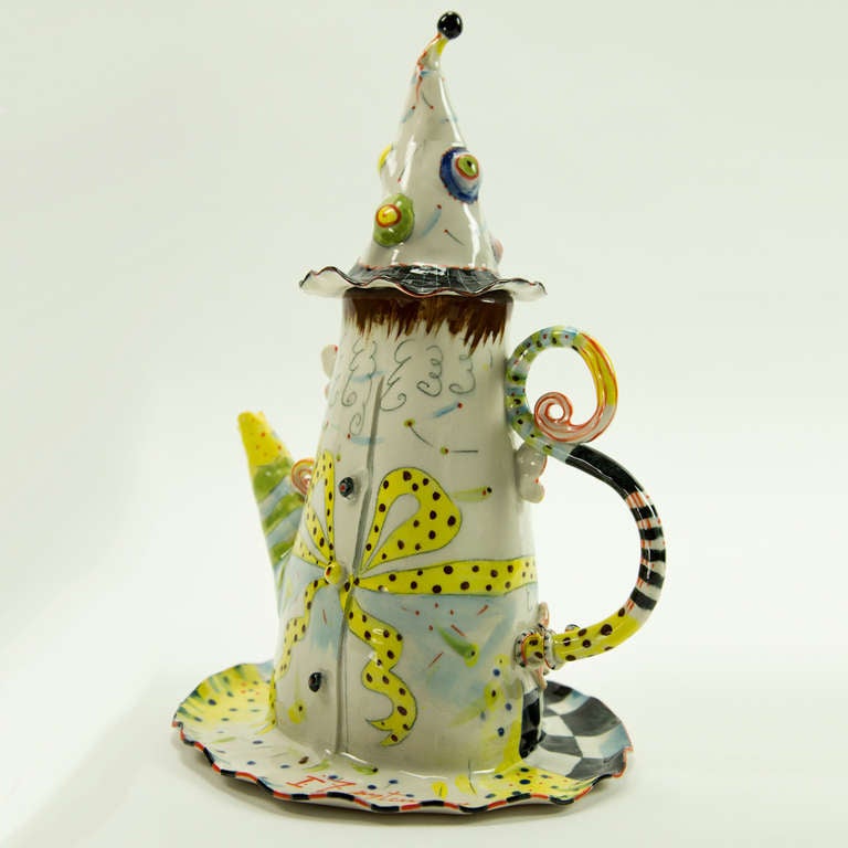 Saint Pierre and Miquelon Rare Figural Porcelain Hand Crafted Teapot by Irina Zaytceva Estate Find