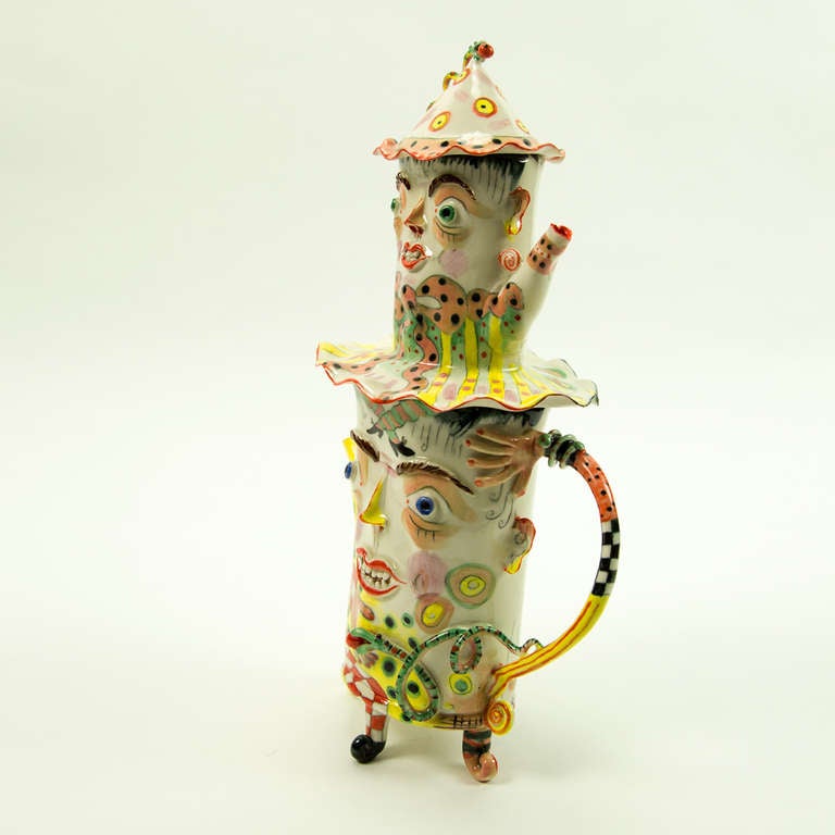 Modern Porcelain Figural Two-Tier Teapot by Irina Zaytceva