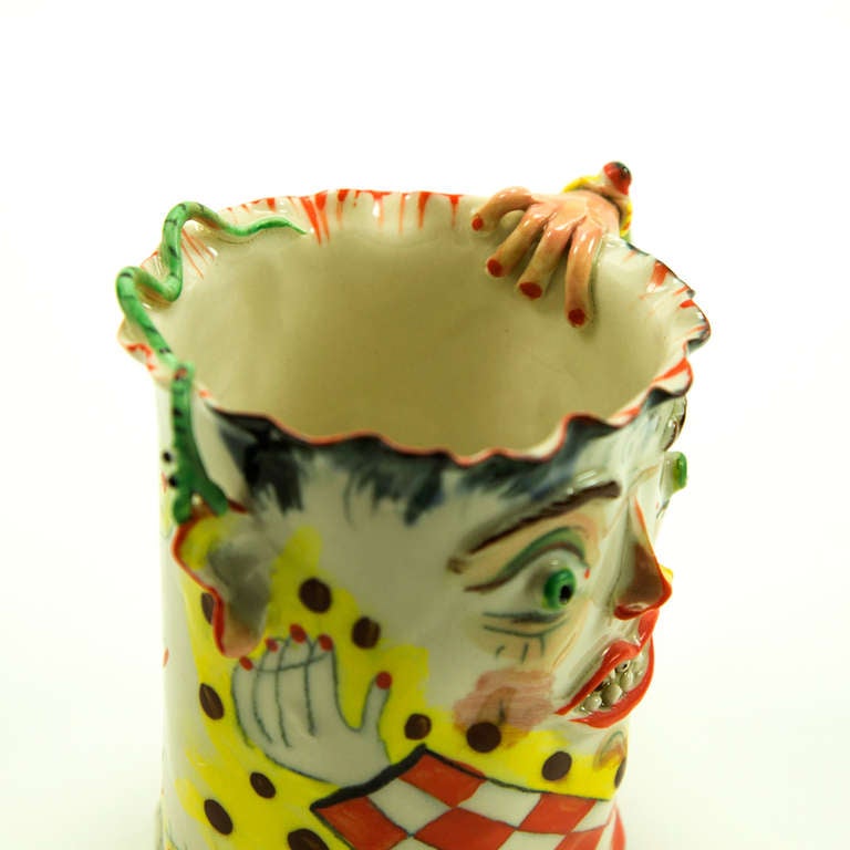 Late 20th Century Rare Large Figural Porcelain Mug by Irina Zaytceva