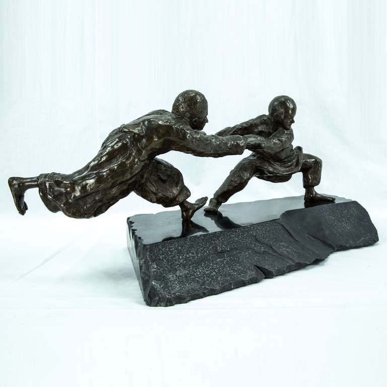 Mid-Century Modern Bronze Sculpture Boys at Play Agnes Farkas