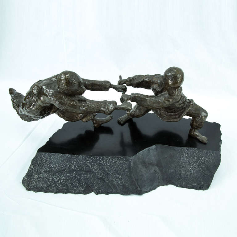 Bronze Sculpture Boys at Play Agnes Farkas In Excellent Condition In Montreal, QC