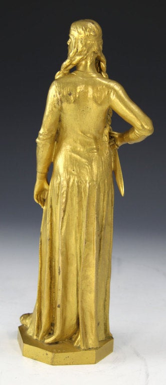 French Fafulous Gilt Bronze Medieval Princess Titled Fredeconde by Jacquot France