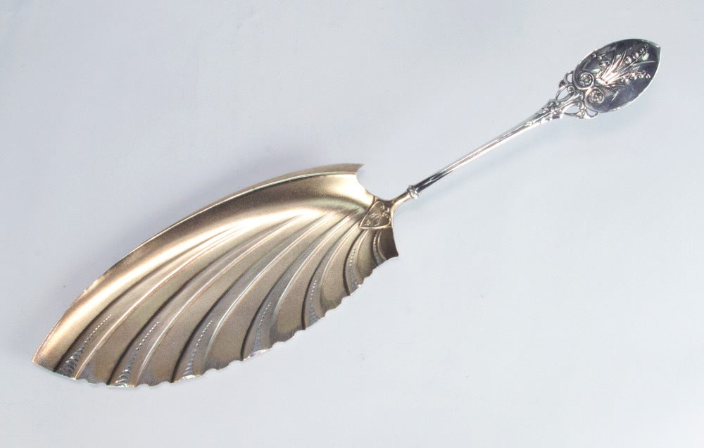 Antique Gorham Lily of the Valley Sterling Silver Fish Slice