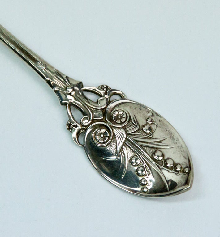 American Antique Gorham Lily of the Valley Sterling Silver Serving Fork
