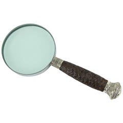 Antique Victorian Sterling Silver and Wood Magnifier
