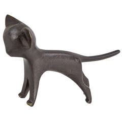 Wiener Werkstätte Hagenauer Art Deco Vienna Bronze Cat Sculpture