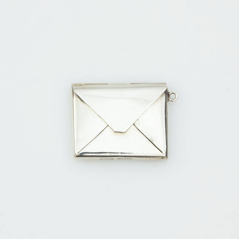 Antique English Sterling Silver Chatelaine Envelope Stamp Holder, circa 1913