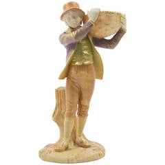 Rare Royal Worcester Porcelain Young Man Figurine, circa 1900 9