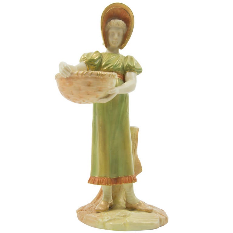 rare antique royal worcester porcelain young girl figurine rare antique royal worcester porcelain young girl figurine