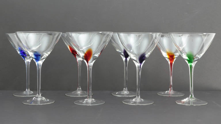 Mid-Century Modern Cocktail or Martini Glasses, Set of 4 at 1stDibs   vintage martini glasses mid century, mid century martini glasses, mid  century modern martini glasses