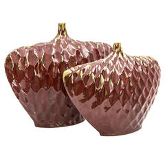 Large Art Pottery Stoneware Drip Glazed Vase Vessels 1