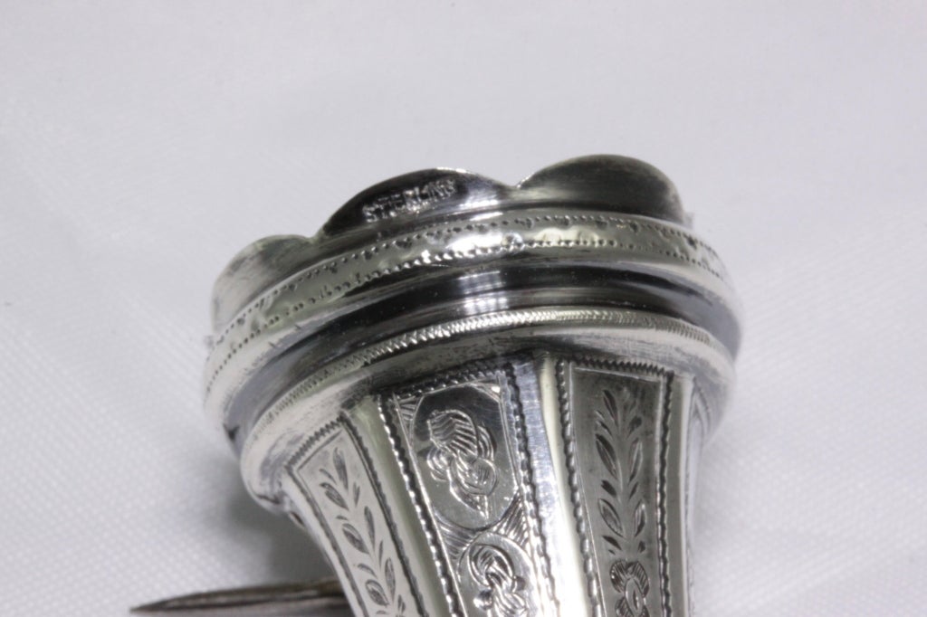 American Antique Silver Tussie Mussie Posey Holder