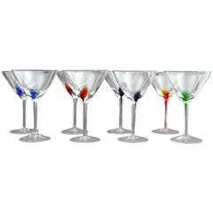 Murano Mid-Century Modern Martini Glasses