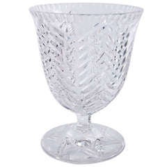1960s Cut Crystal Footed Coupe Vase by Val Saint Lambert 4