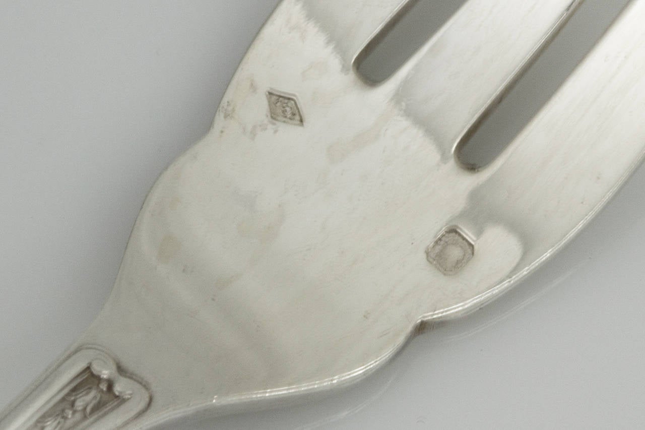 French Lapparra Silver Flatware, Paris, France, circa 1920s