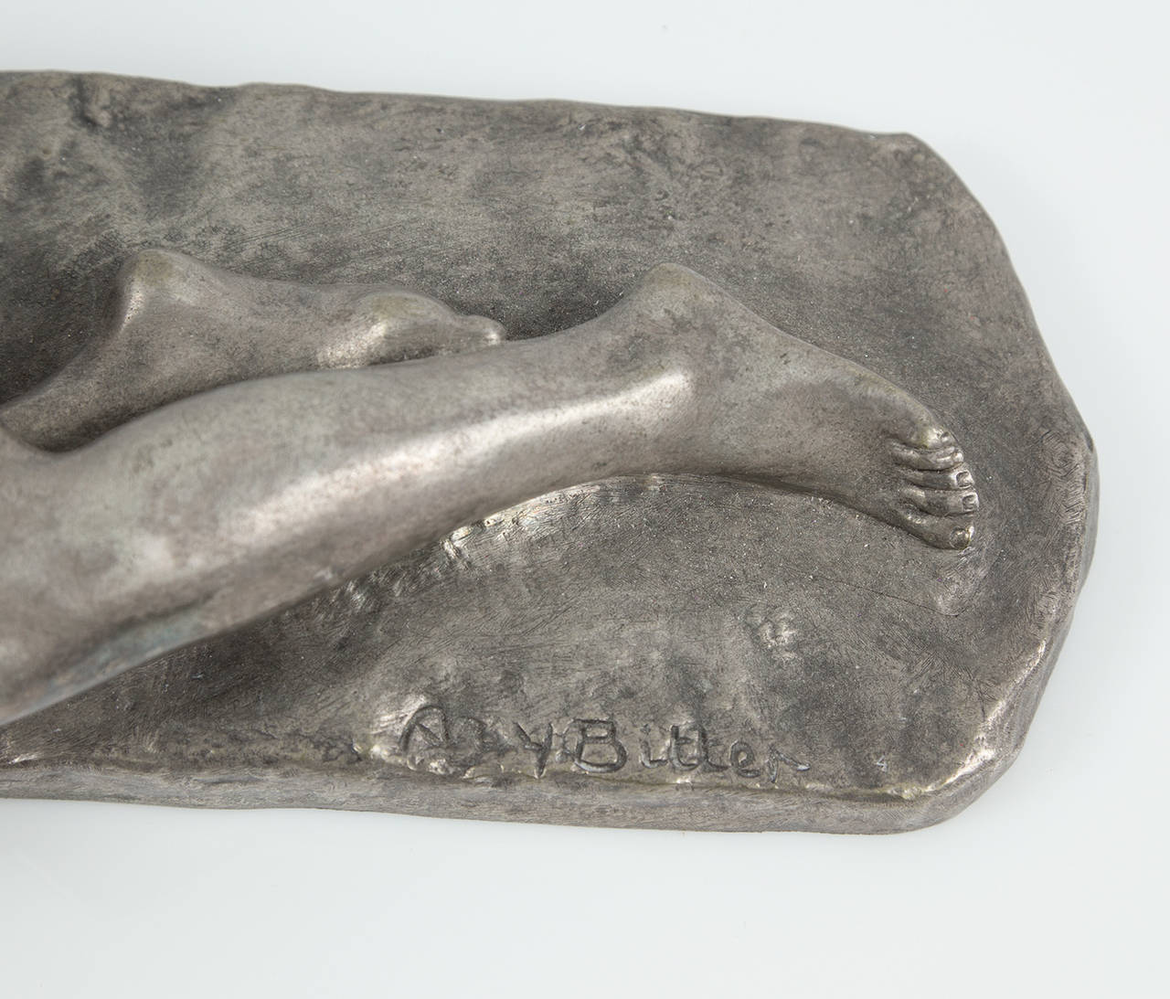 Ary Bitter Bronze Group Depicting a Nymph Cuddling a Fawn, circa 1930s 1