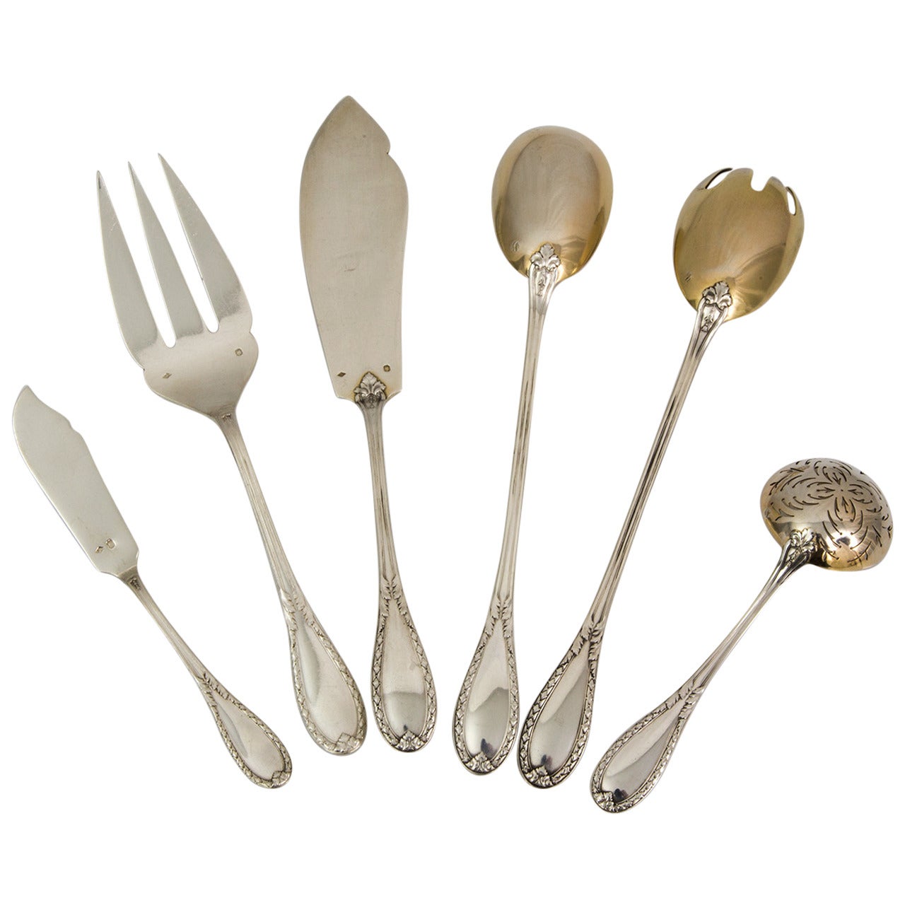 Lapparra Silver Flatware, Paris, France, circa 1920s