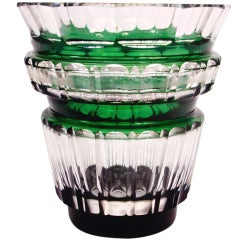 Outstanding Val Saint Lambert Green Crystal Vase, C1950s 7