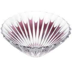 Val Saint Lambert Signed Crystal Center Bowl 2