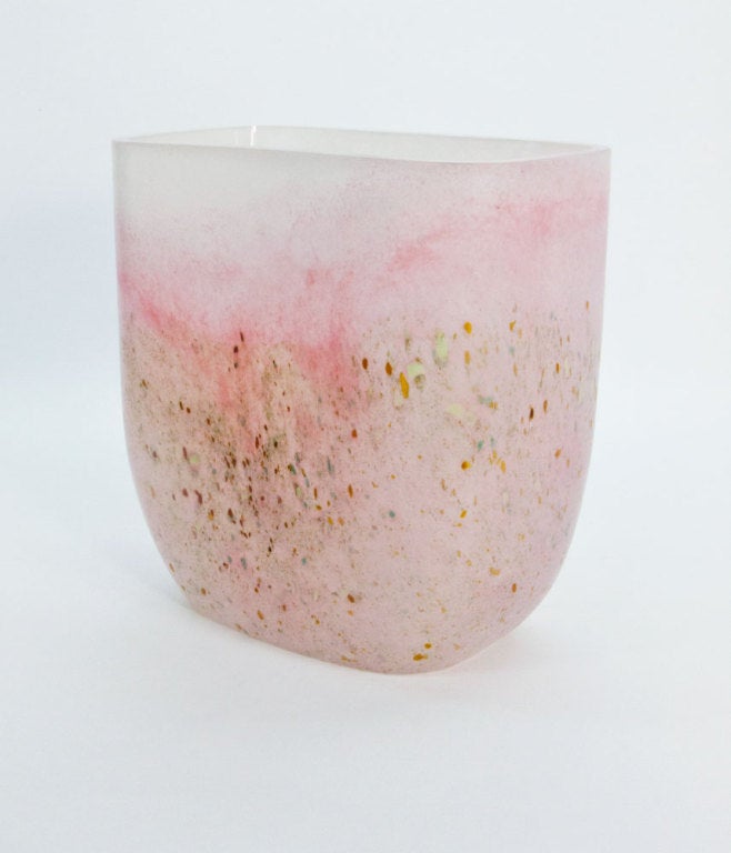 Mid-Century Modern Signed Boda Sweden Art Glass Vase by Kjell Engman, Sweden