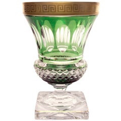 Art Deco Val St. Lambert Grecian Key Footed Crystal Vase 5
