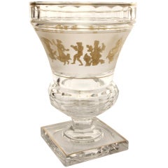 Val Saint Lambert Grecian Figures Footed Crystal Vase, circa 1920s 1