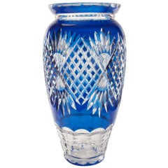 Val St. Lambert Crystal Glass Vase, Mid-Century Modern