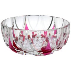 Signed Val Saint Lambert Crystal Centerpiece Bowl 6