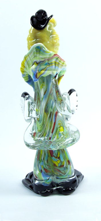 hand-blown Murano glass clown from the island of Murano, Italy. Made by Fratelli Pitau, these collectible clowns make great gifts for that special