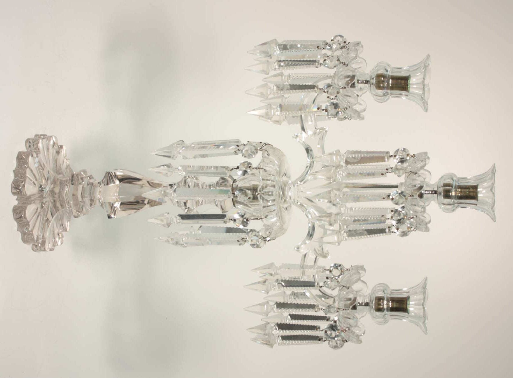 Pair of  Antique Baccarat Crystal Candelabra