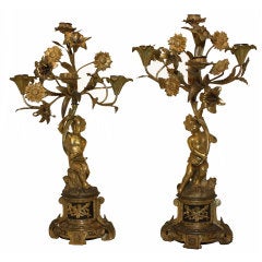 Pair of Louis XV Style Figural Candelabra