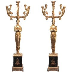 Pair of Empire Style Figural Candelabra