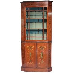 Edwardian Satinwood Bookcase Cabinet 10