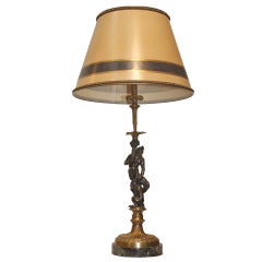 Antique Neo-Classical Bronze  Figural Table Lamp