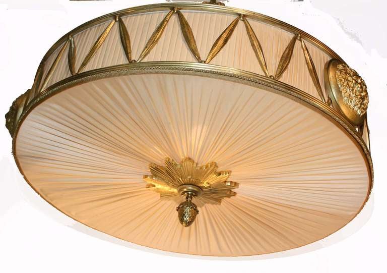 French Louis XVI Style Drum Chandelier For Sale