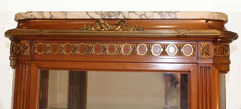 Louis XVI Style Mahogany and Gilt Bronze Display Cabinet In Good Condition In Montreal, QC