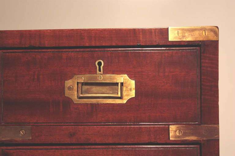 English 19th Century Campaign Chest with Fitted Drawer For Sale 2