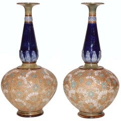 Pair of Royal Doulton Slaters Patent Vases