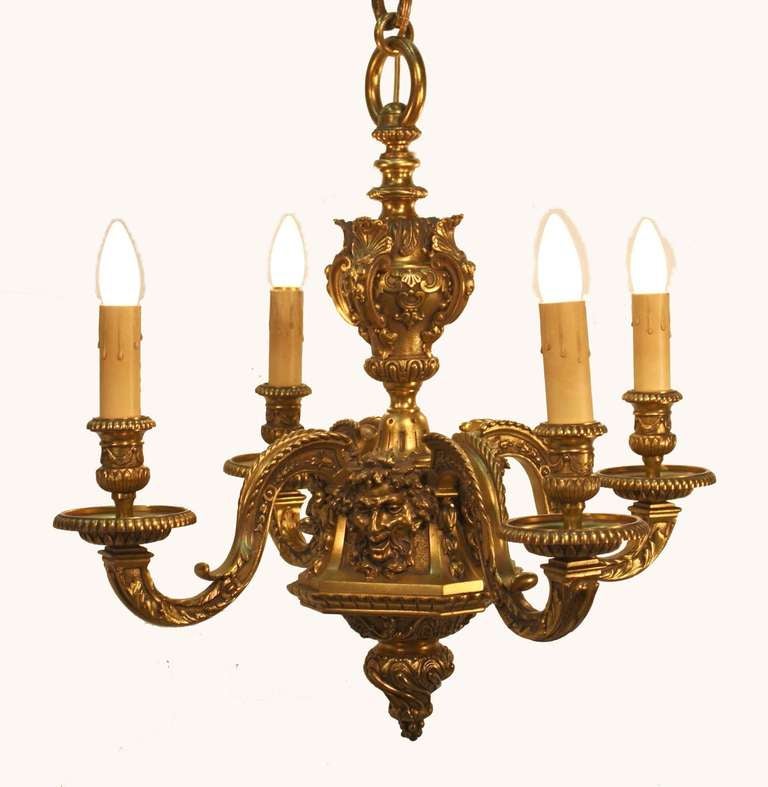 Mazarine Style Gilt Bronze Four-Arm Chandelier