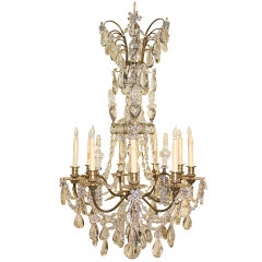 Baguès Louis XVI Style Twelve Light Crystal Chandelier