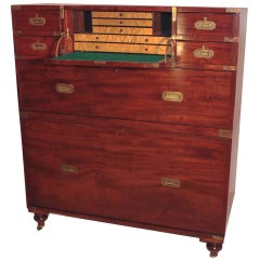 Antique Campaign Chest with Fitted Drawer