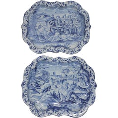 Antique Pair of 18th Century Savona Platters