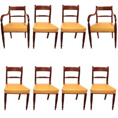 Set of Eight Regency Mahogany Dining Chairs