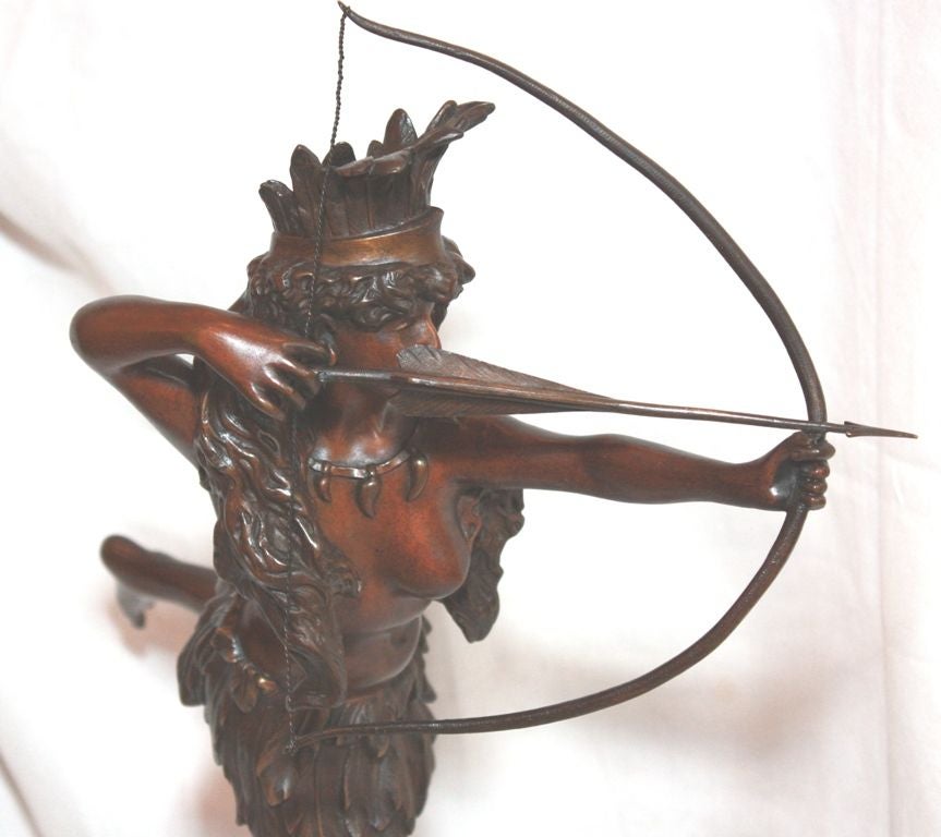 Bronze Statue of Indian Maiden Archer